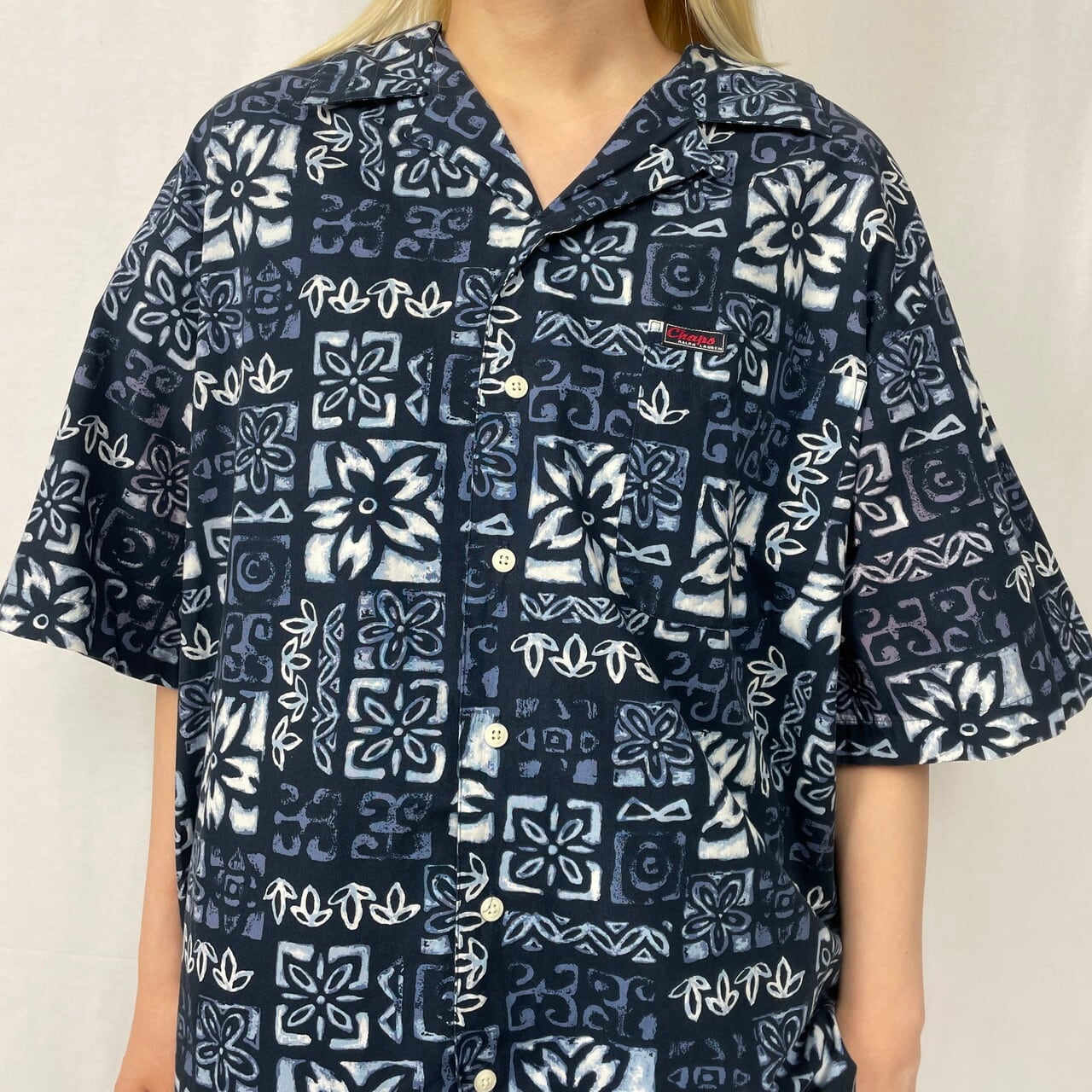 CHAPS Ralph Lauren チャップス ラルフローレン 半袖 開襟 総柄シャツ