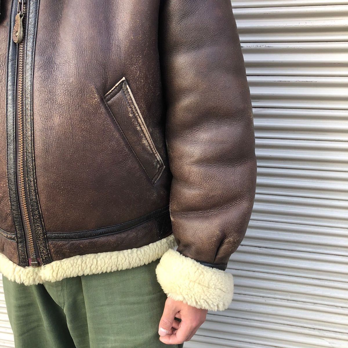 超肉厚/40インチ✨ショット B-3 ムートンジャケット ボマー フライト 超肉厚/40インチ✨ショット B-3 ムートンジャケット ボマー フライト