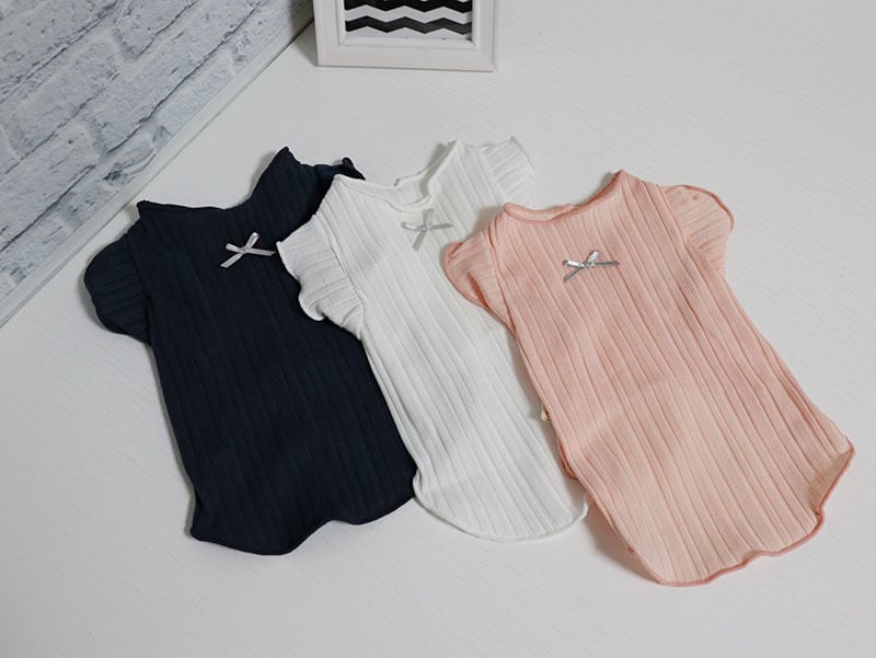 【SALE】ミニリボンTシャツ XS ~ XL 6color / 犬服 小型犬 中型犬 ドッグウェア 犬の服 ペット用品 シンプル top3