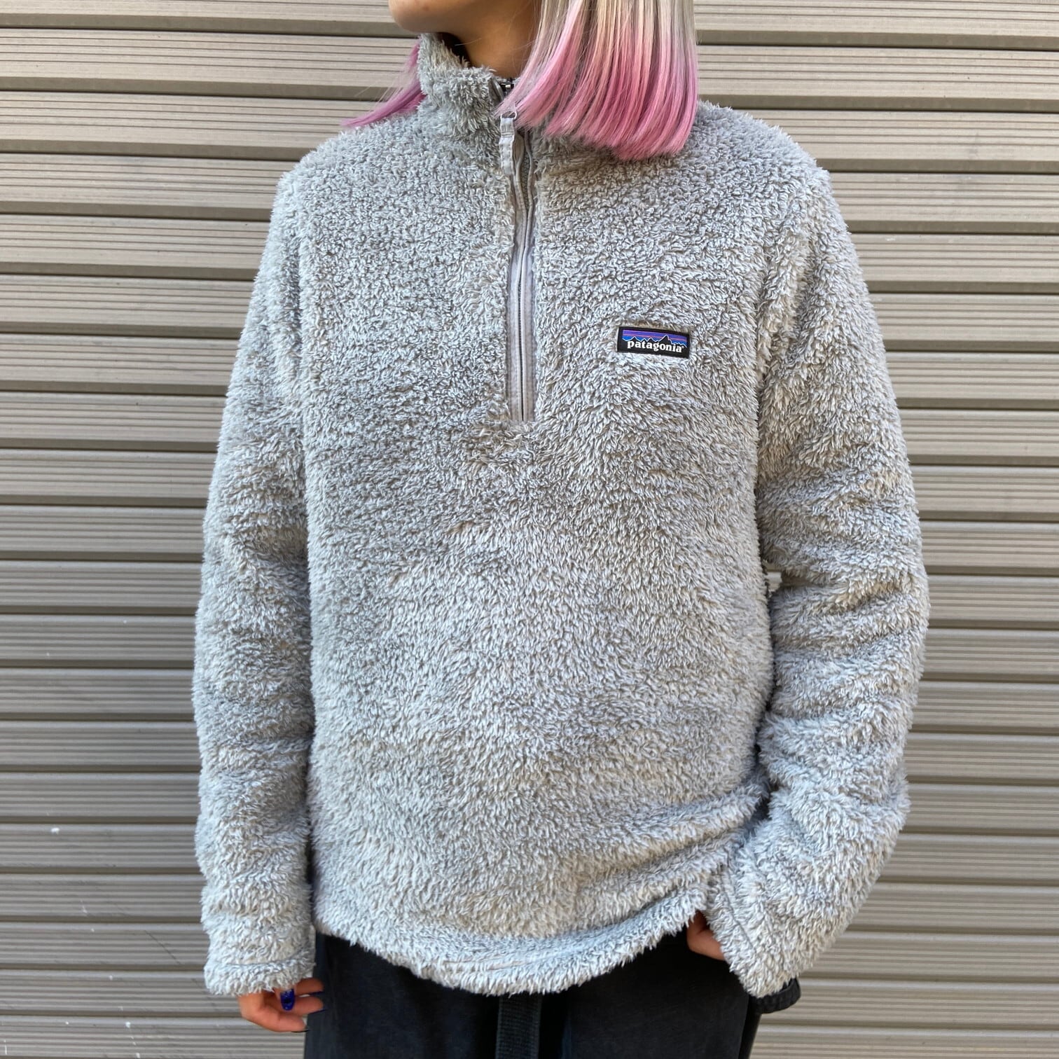 patagonia ロスガトス ハーフジップ プルオーバーM グレー ボア