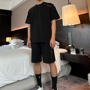ジッパーTシャツ＆ショートパンツセットアップ（上下セット売り）　MT0530005