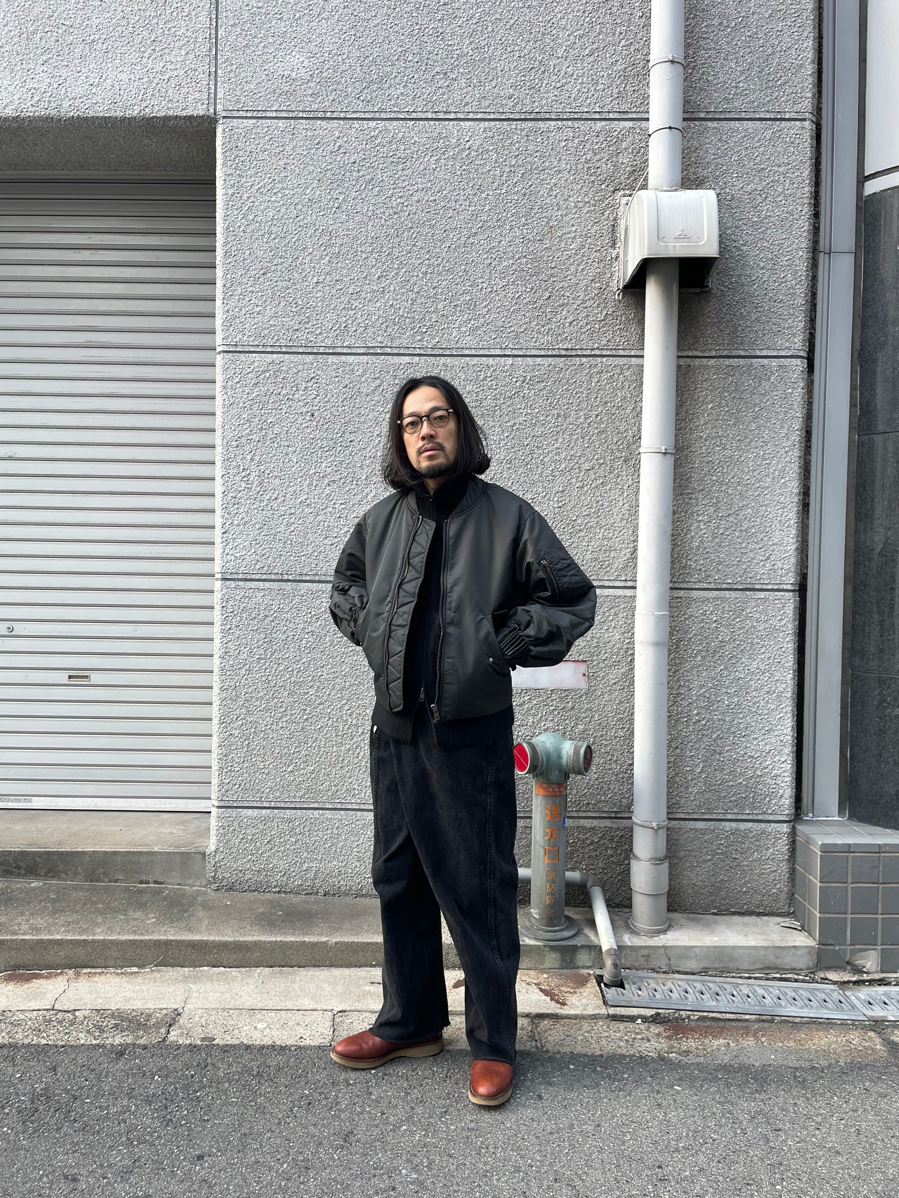 RAINMAKER】BUMPY GATHERED BOMBER JACKET_CHARCOAL | marfa store