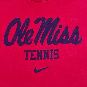 【NIKE】テニス TENNIS ロンT ロングTシャツ 長袖Tシャツ ロゴ プリント USA素材 X-LARGE ビッグサイズ 赤 ナイキ US古着
