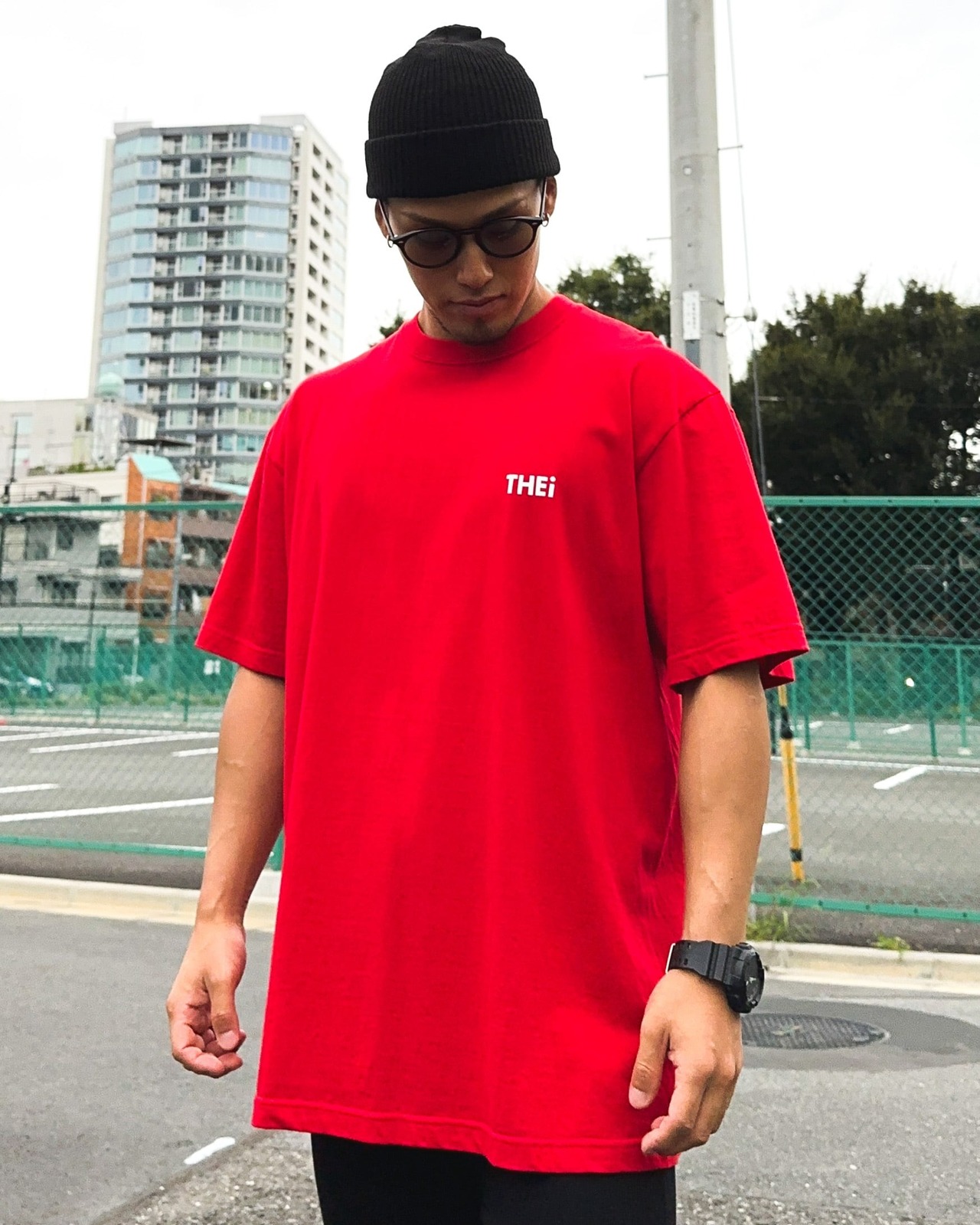 BASIC ONE POINT T-SHIRT - RED