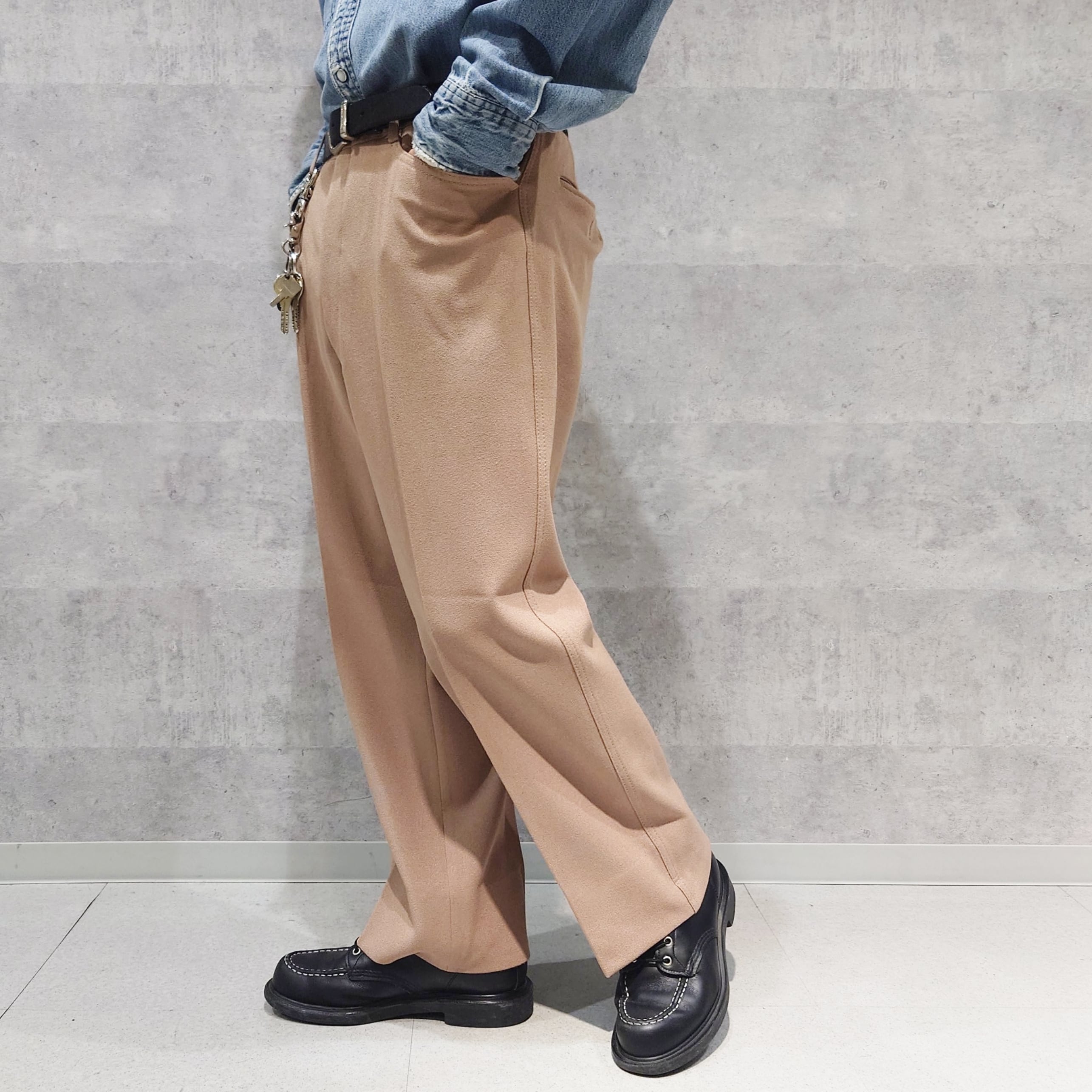 Kroydon- JPN MADE TALON ZIP SLACKS JERSEY PT BEIGE | eeff.