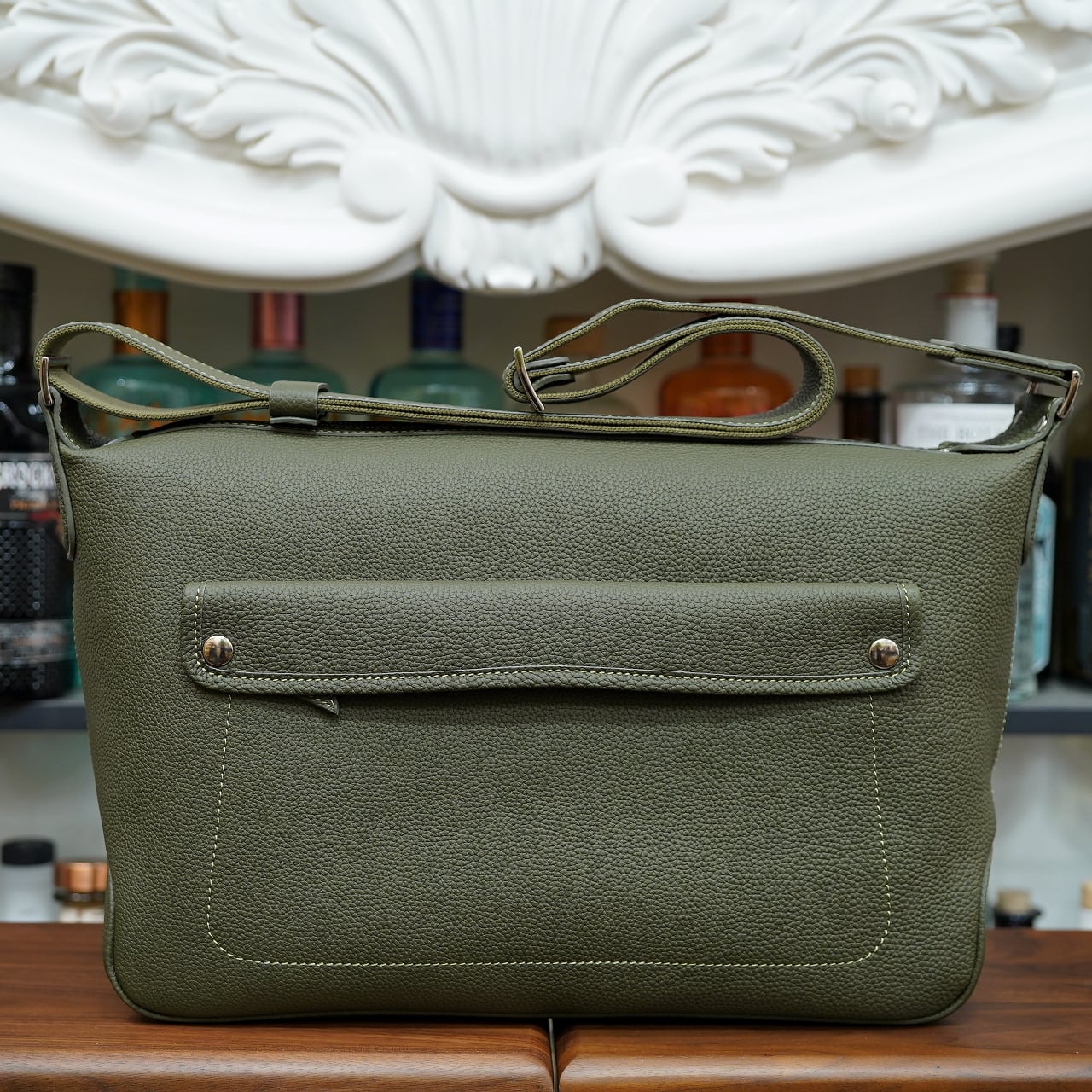 ル・ボナー パパスショルダー 逆ショルダー シュランケンカーフ オリーブ