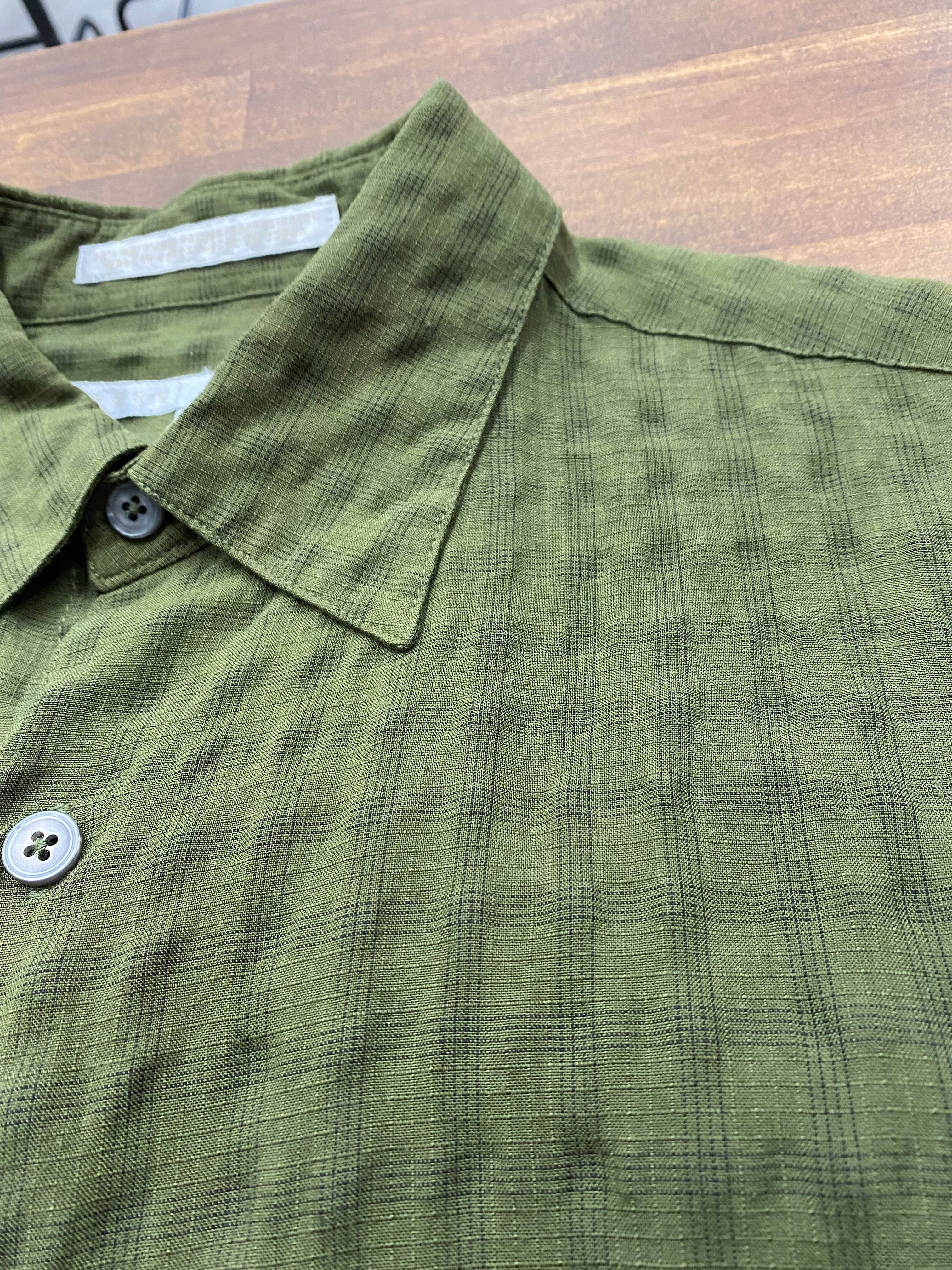 90s PerryEllis Rayon Seersucker Ripstop Check Shirt/L | ACIDHOUSE