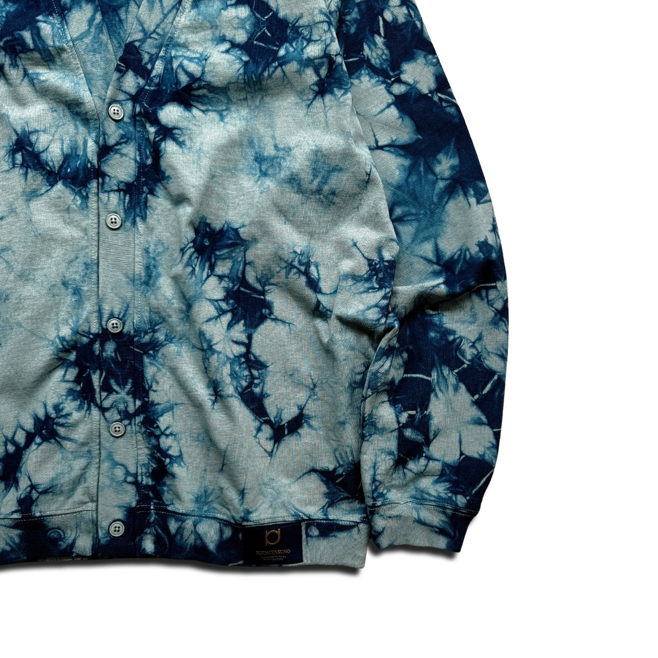 【ルーズシルエット】タイダイ藍染めカーディガン 淡水藻