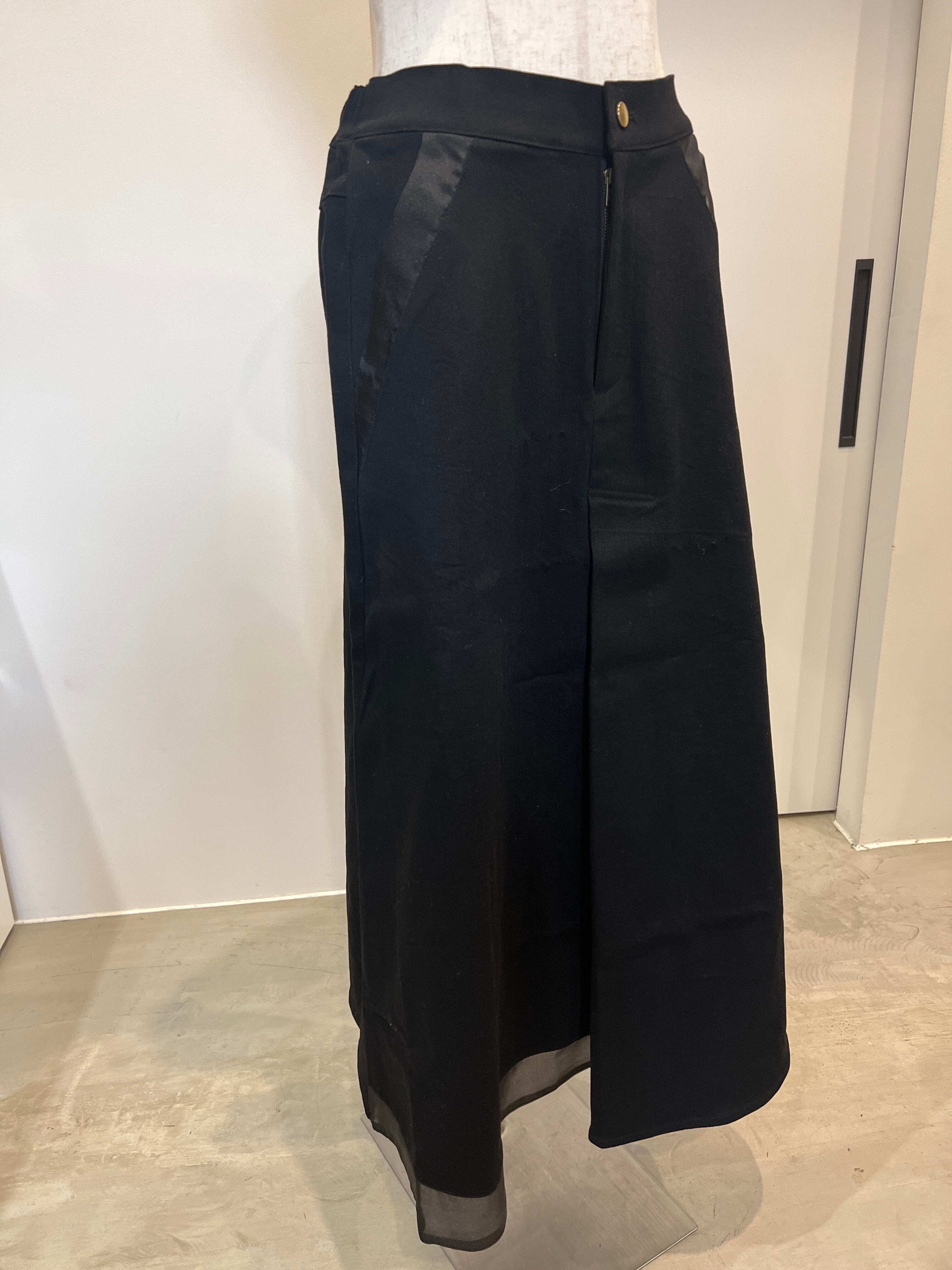 【SELECT】オーガンジー切替ストレッチタックスカート