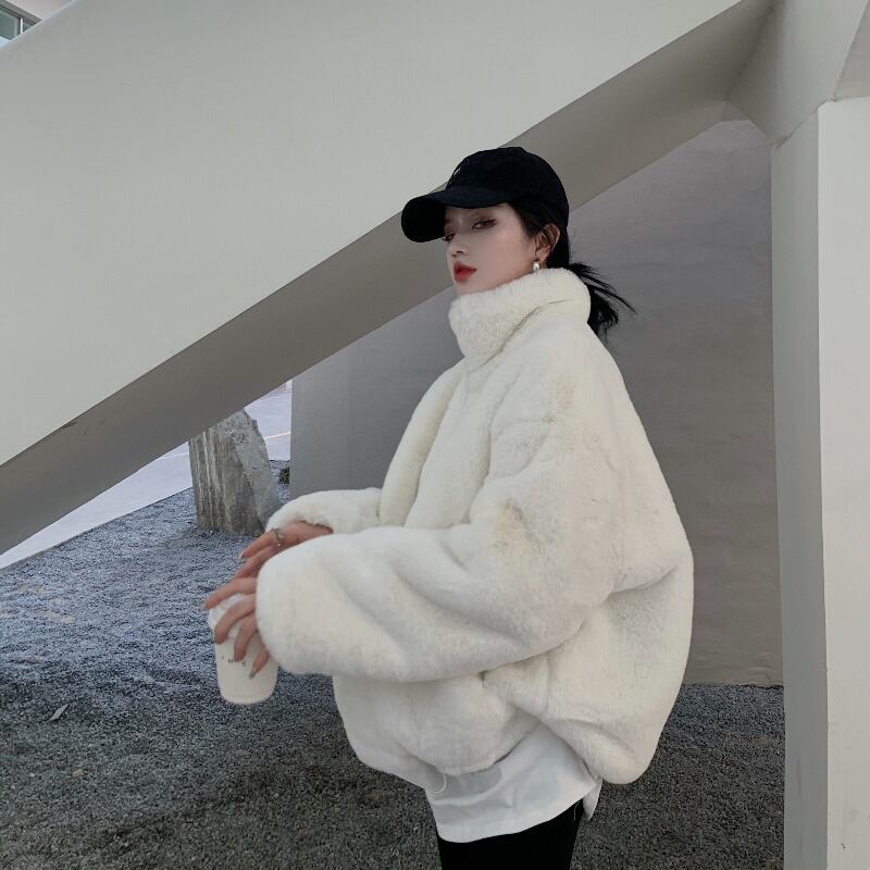 ウールコート ルーズカジュアルオータムウィンター 秋物 冬物 ブラックストロベリース10123030696