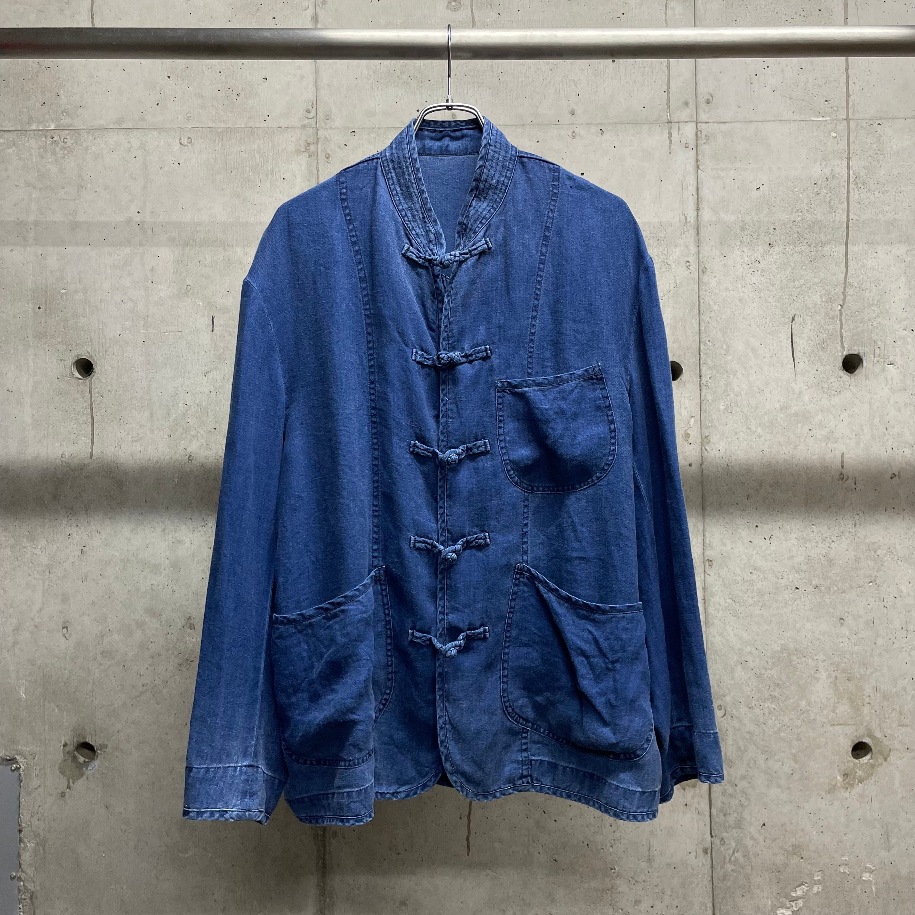 Porter Classic】INDIGO LINEN CHINESE JACKET_BLUE | marfa store