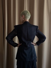 MADE IN JAPAN black sheer sleeve jacket-4736-6