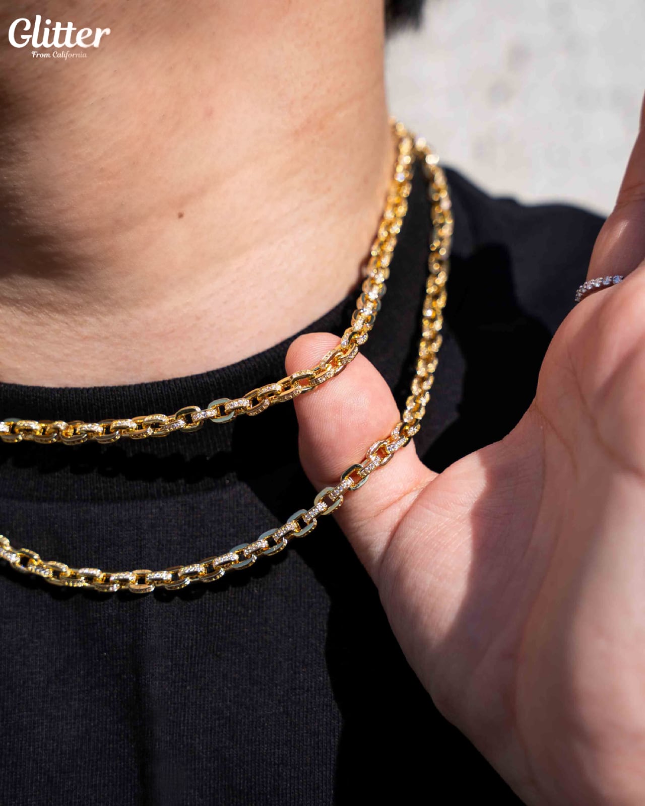 大好評 Glitter Iced Out Chain ゴールドチェーンネックレス 【公式通販】