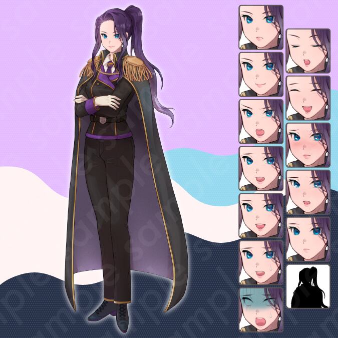 アニメキャラクターイラスト 紫色の服 36583371-dedf-4250-8122-