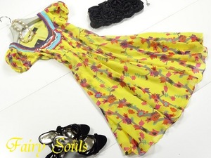 ☆送料無料★9号(M)☆シルク☆カラフル襟元刺繍のエスニック風ワンピース(OPN8367)