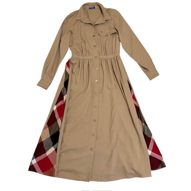 古着 ブルーレーベル クレストブリッジ シャツワンピース クリーニング済み ベージュ レディース 38サイズ