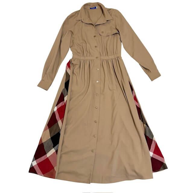 古着 ブルーレーベル クレストブリッジ シャツワンピース クリーニング済み ベージュ レディース 38サイズ