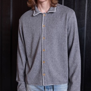 ホワイトステッチニットカーディガン　1194