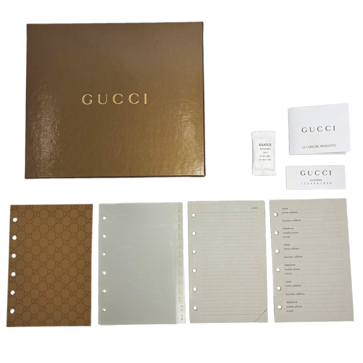 中古】 グッチ GGキャンバス アジェンダ 手帳 6穴式 レザー 115240