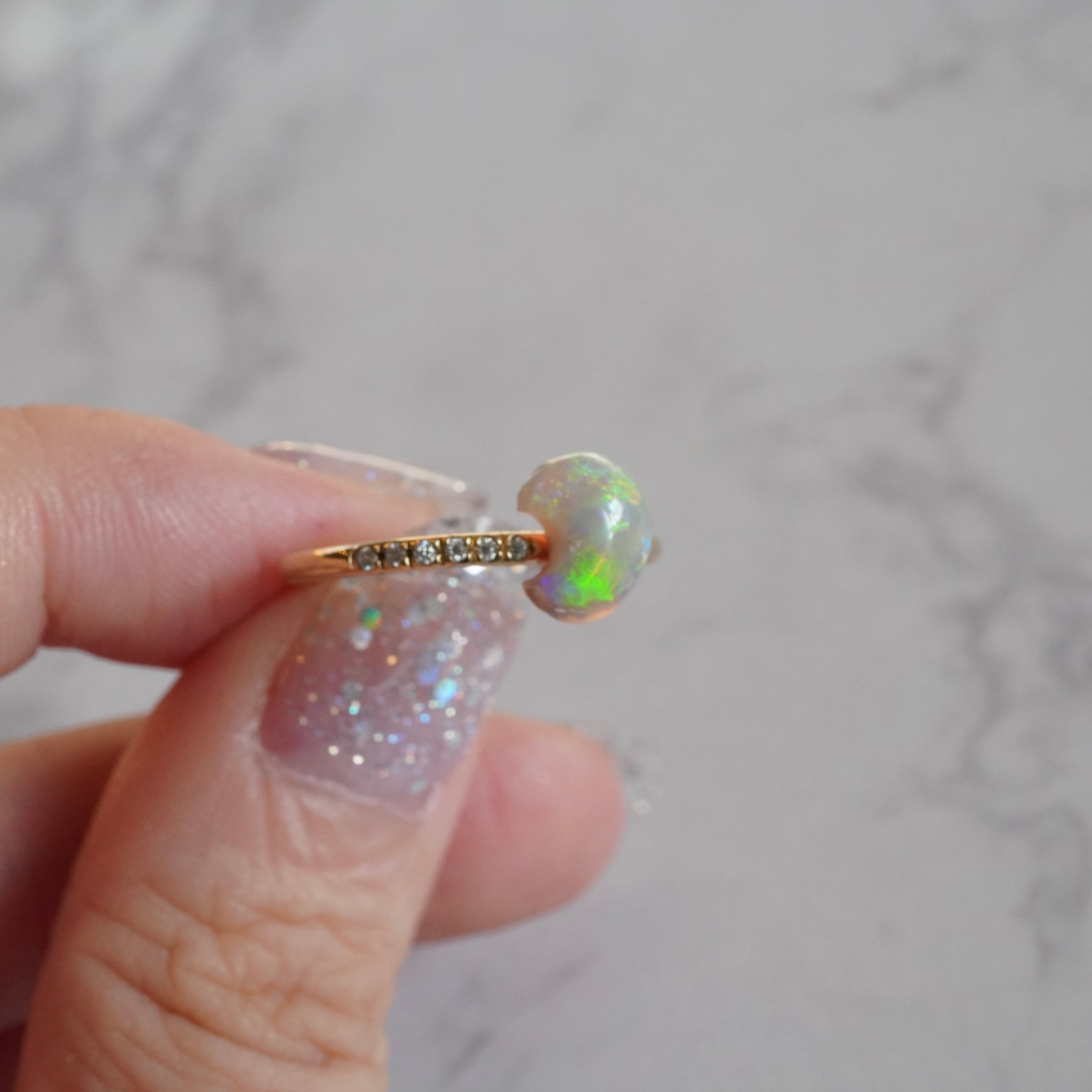 月型セミブラックオパール 0.91ct | mamaopal