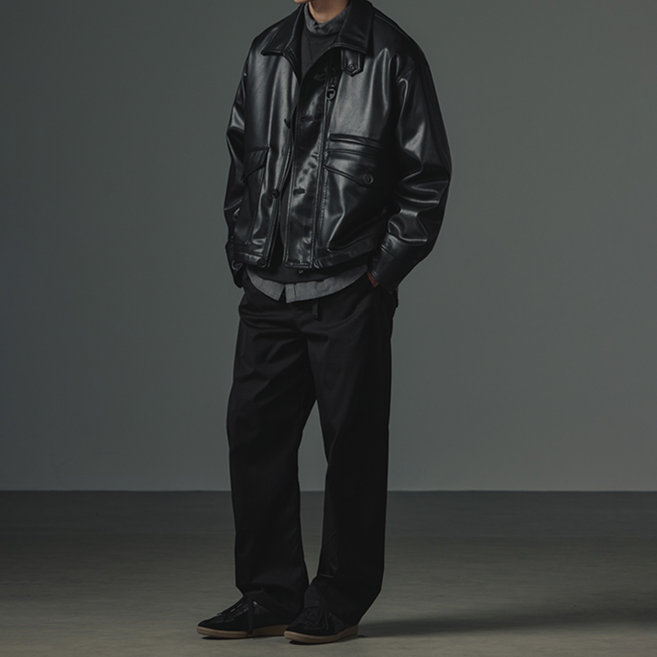 フェイクレザーブルゾン　964