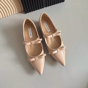 ダブル リボン ストラップ ローヒール パンプス 341273