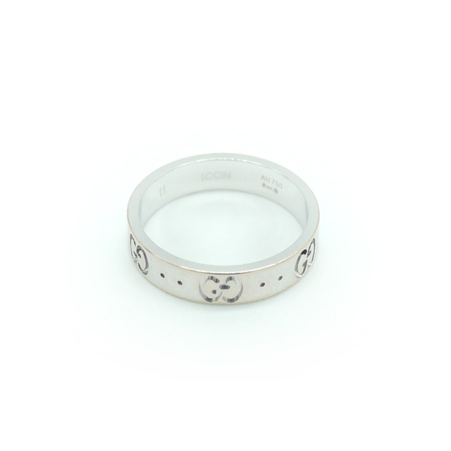 GUCCI グッチ GG アイコンリング K18WG ホワイトゴールド 10号 Y03067 
