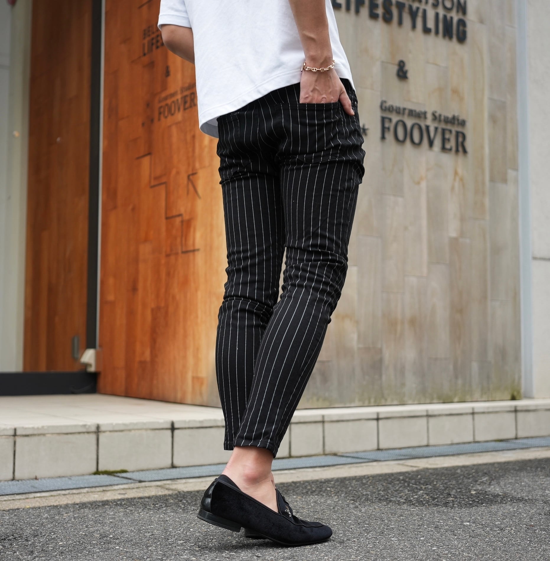 BELINDA STRETCH SLACKS PANTS スキニー-