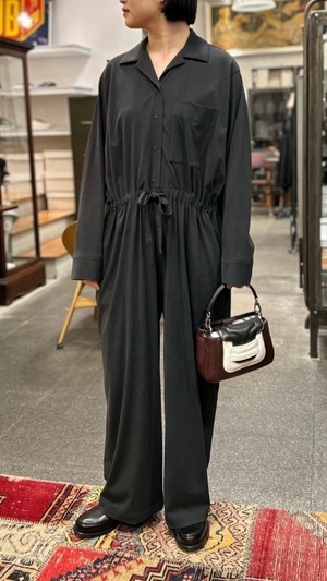 ATON -FRESCA PLATE NUBUCK | OVERSIZED JUMPSUIT- :CHARCOAL GRAY,