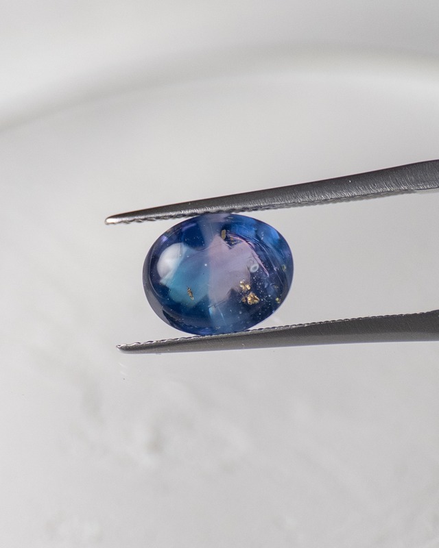バフトップオーバルカット10×8mm #623【硝子の宝石】箔入