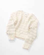 Circle Motif Mohair Thick Wave Pattern Pullover Knit
