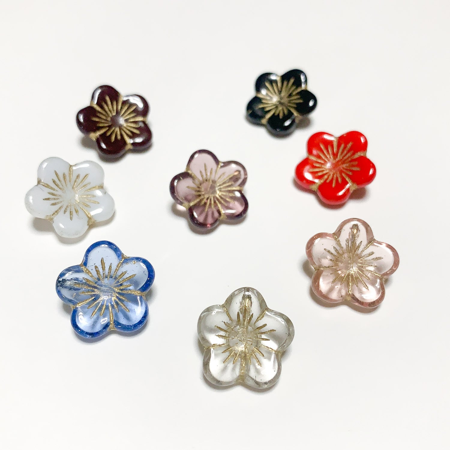 最終入荷〉和風お花チェコガラスビーズ | Dua-アクセサリーパーツショップ