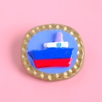 【ひろせべに】ブローチ「ふね」