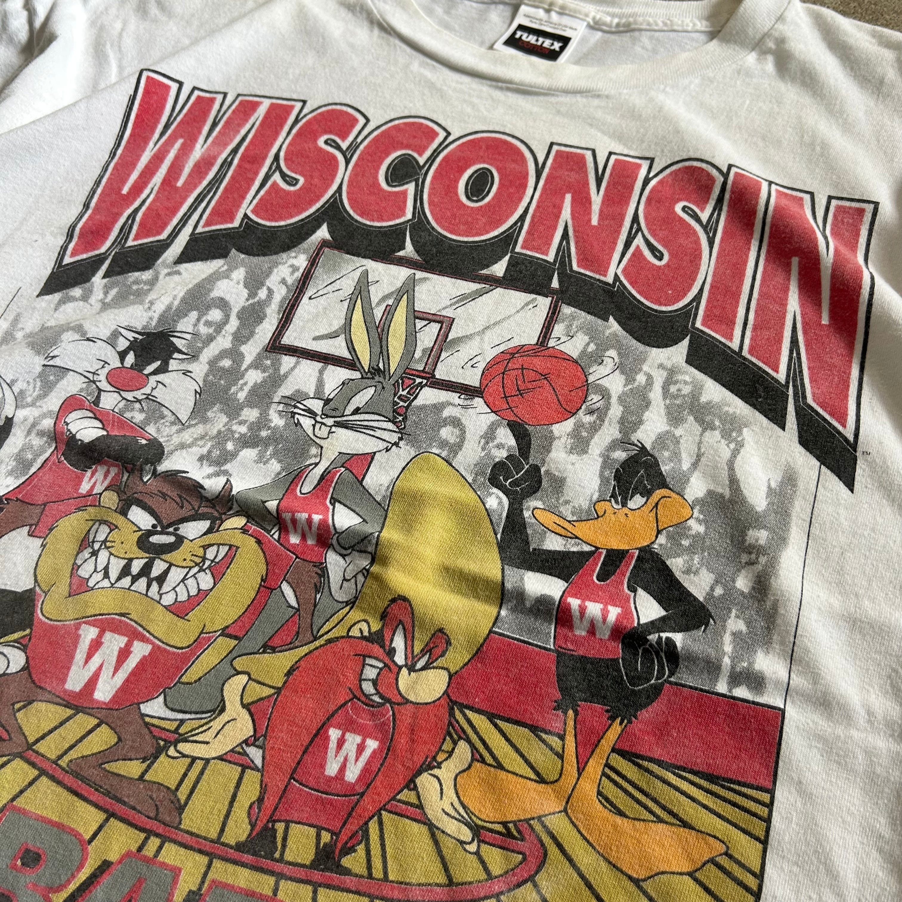 90s LOONEY TUNES BADGERS tee ルーニー・テューンズ ウィスコンシン バッジャーズ バスケ キャラ ワーナー #507021