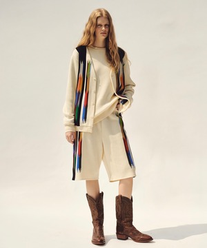 SEVEN BY SEVEN / 800-6260090 KNIT CARDIGAN  - Ortega Pattern -(WHITE)