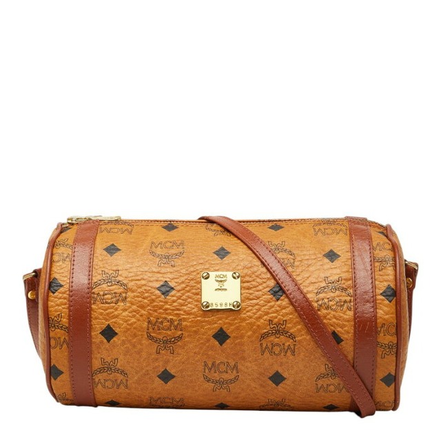 エム シー エム ヴィセトス ロゴグラム ショルダーバッグ ブラウン PVC レザー レディース MCM 【中古】