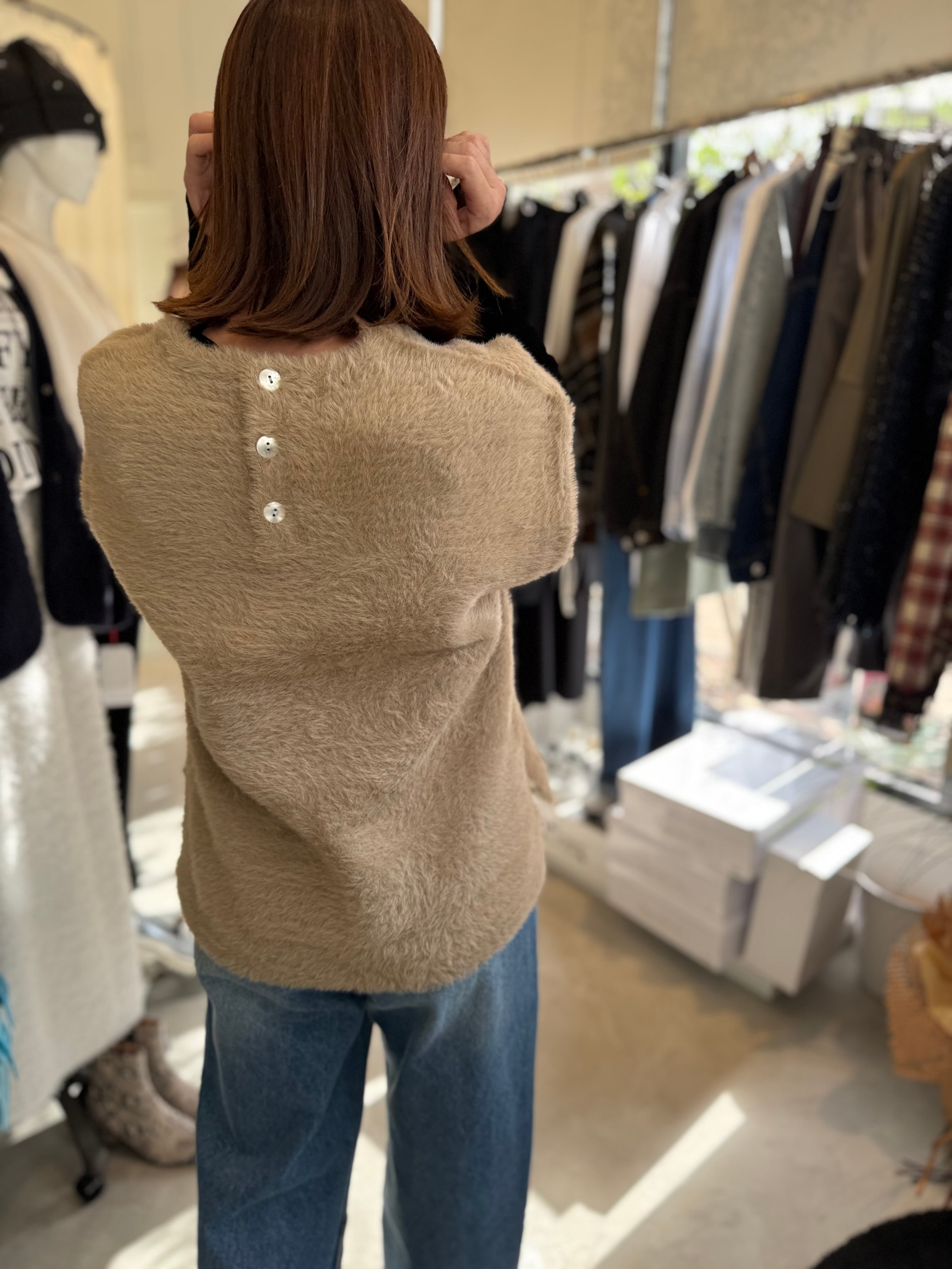 【SELECT】フェザーヤーンＶネックベスト　29-0435