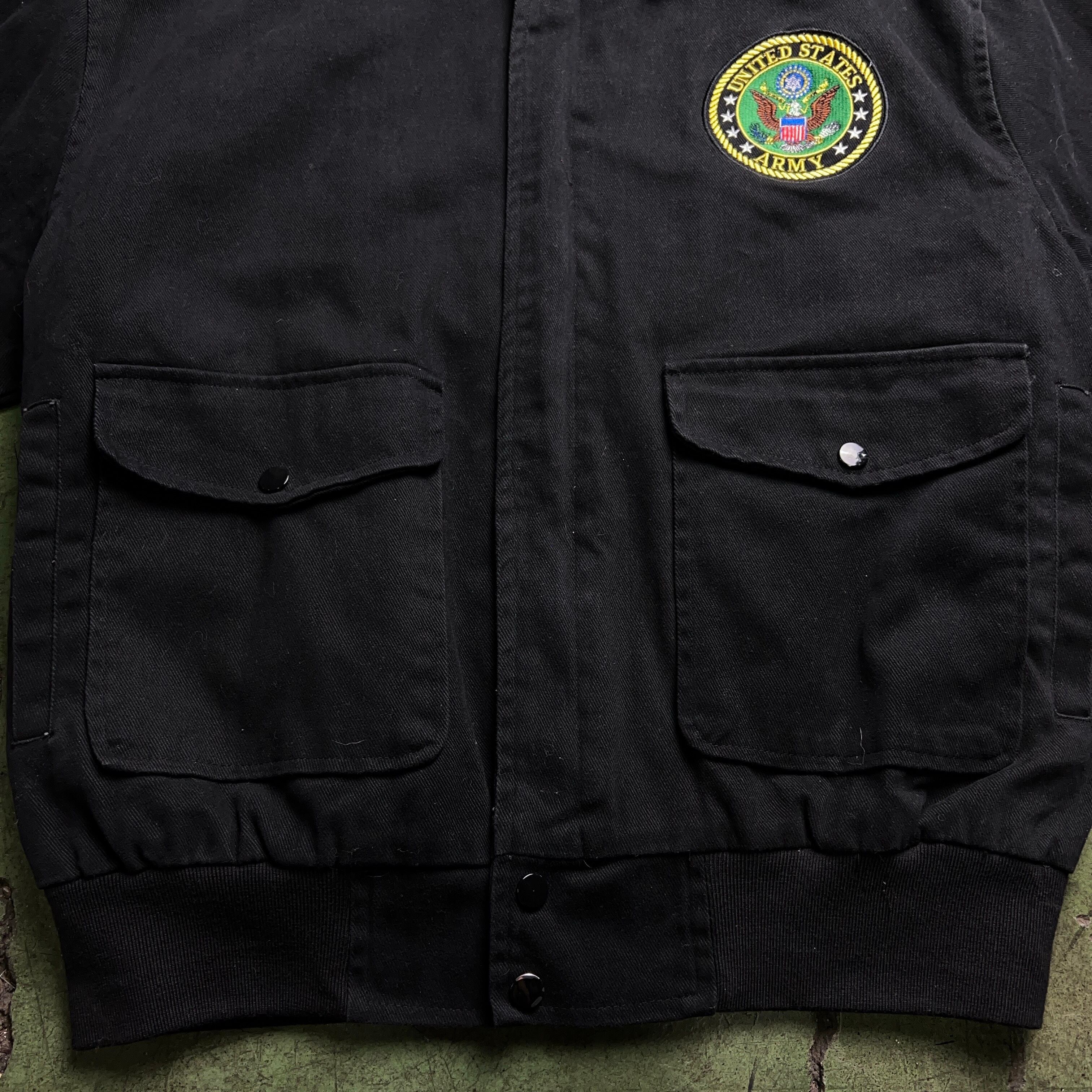 United States Army Cotton A-2 Type Blouson Black Size M Full United States Army Cotton A-2 Type Blouson Black Size M Full