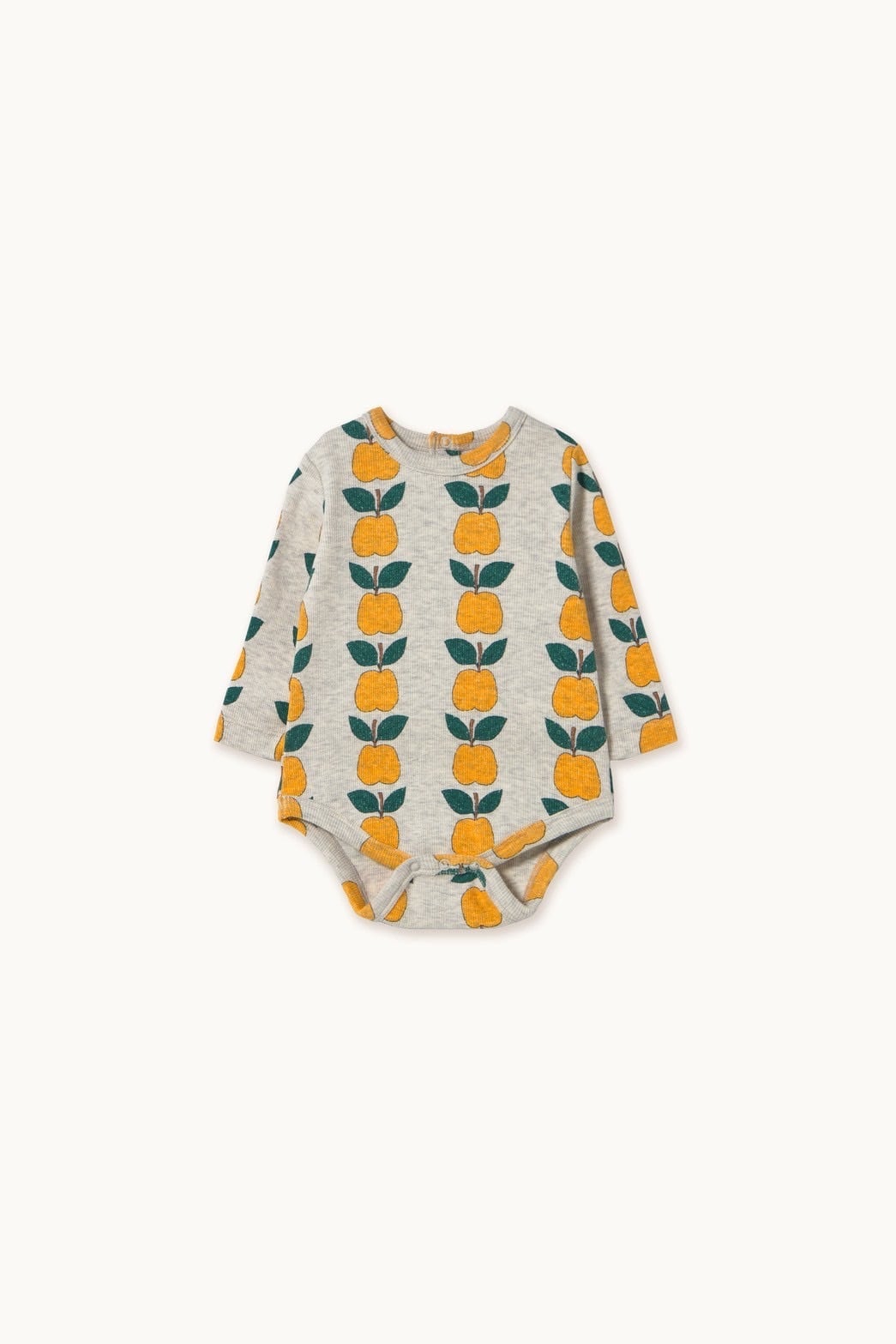 送料無料 tinycottons/APPLES RIB BODY - light cream heather
