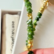 【Liviya Kaki リビヤ・カーキ 】120cm ラコックフランセーズ  フランス製 ハンドメイド スマホストラップ ネックレス パール スマホショルダー マルチカラー 金 La Coque Francaise