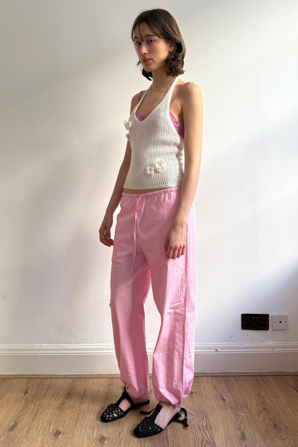 SINOON] Flower Halter Neck Knit Vest (Ivory) 正規品 韓国ブランド