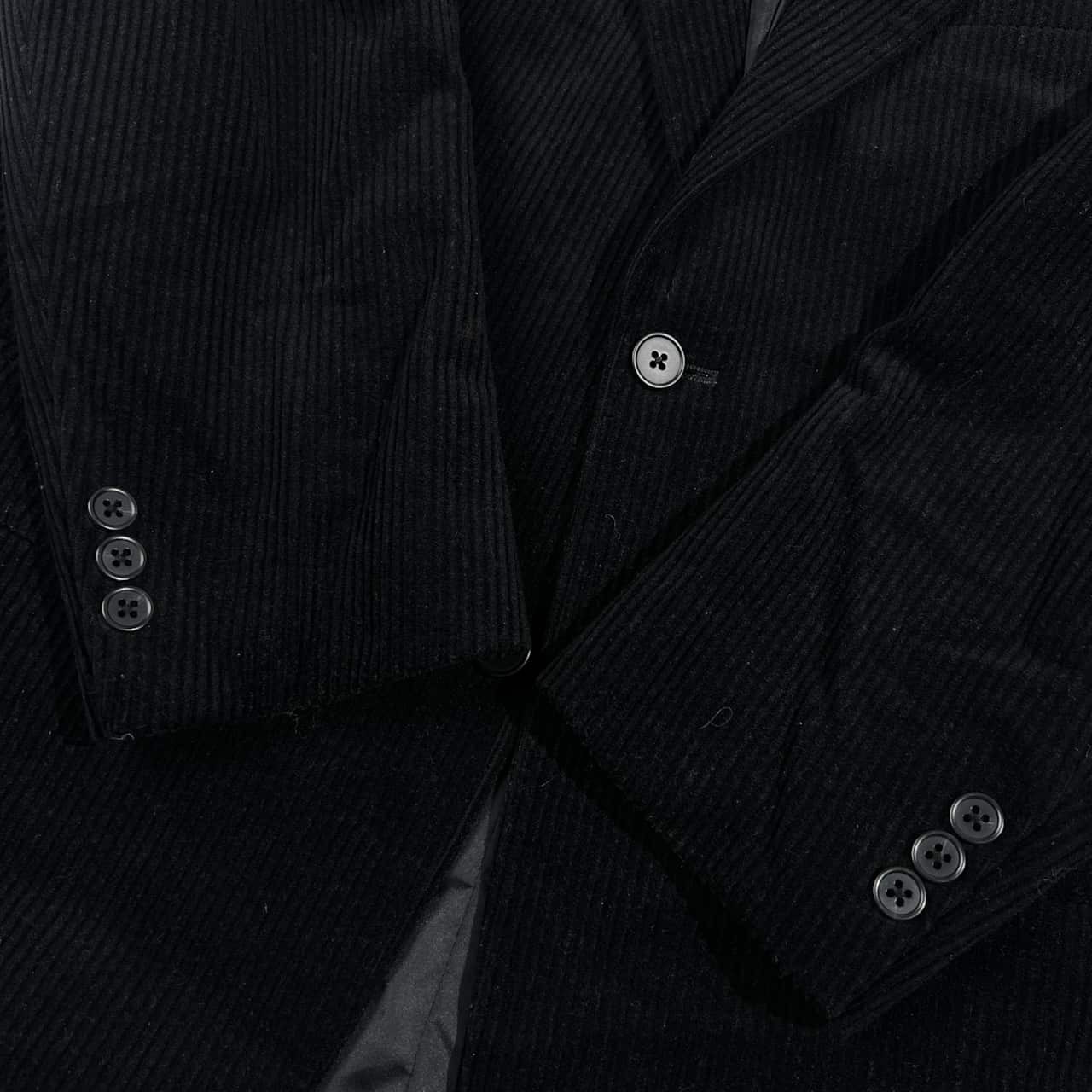 シルク混 pierre cardin ピエールカルダン 2B コーデュロイ テーラードジャケット 96AB5/ブラック メンズ