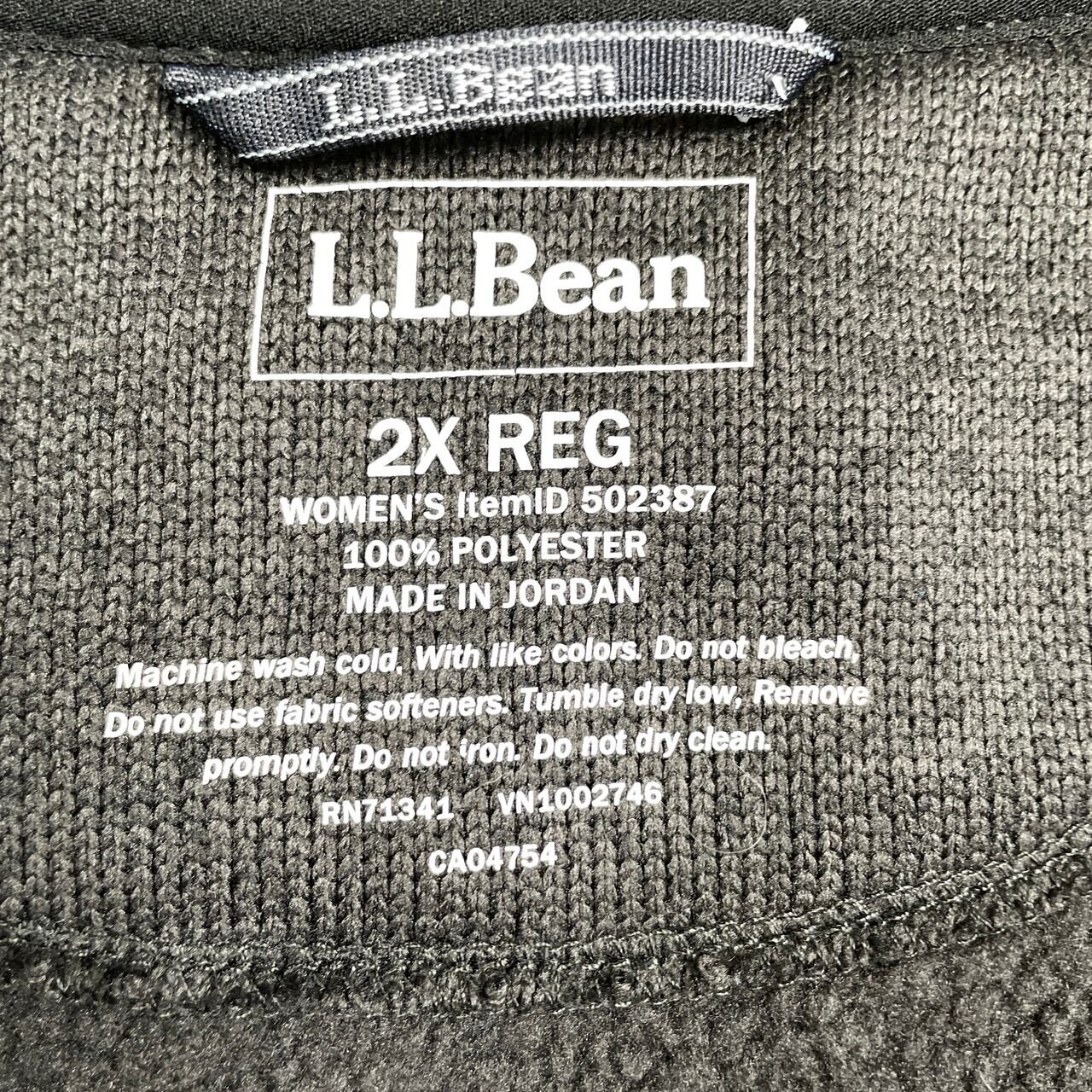 エルエルビーン フリース ベスト 刺繍ロゴ ワンポイント ダークグレー 黒 XL L.L.Bean エルエルビーン ニットフリースベスト 企業ロゴ刺繍 メンズ