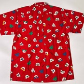 80s 90s MIKI HOUSE MENS シャツデザイン ミキハウス 開襟 半袖シャツ L/レッド メンズ ビンテージ