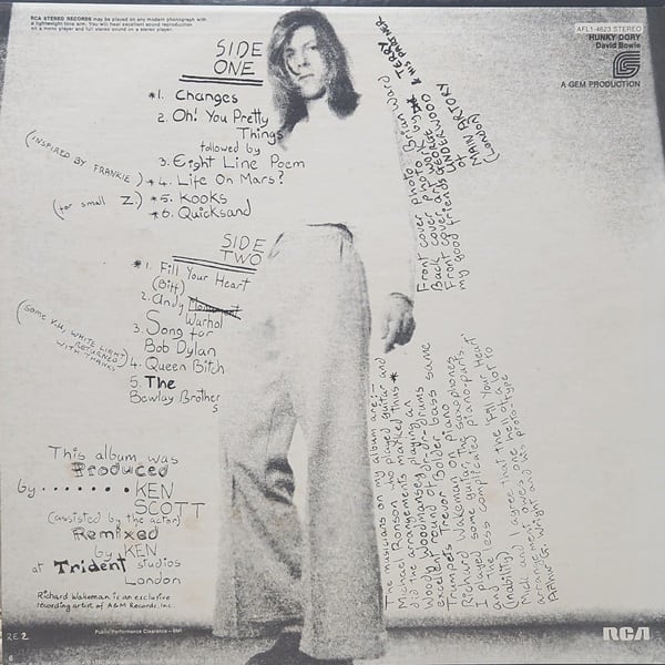 David Bowie / Hunky Dory [AFL1-4623] - 画像2