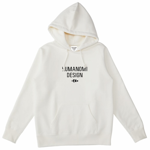 KUMANOMI DESIGN Logo pullover Parker 12.4oz【White】