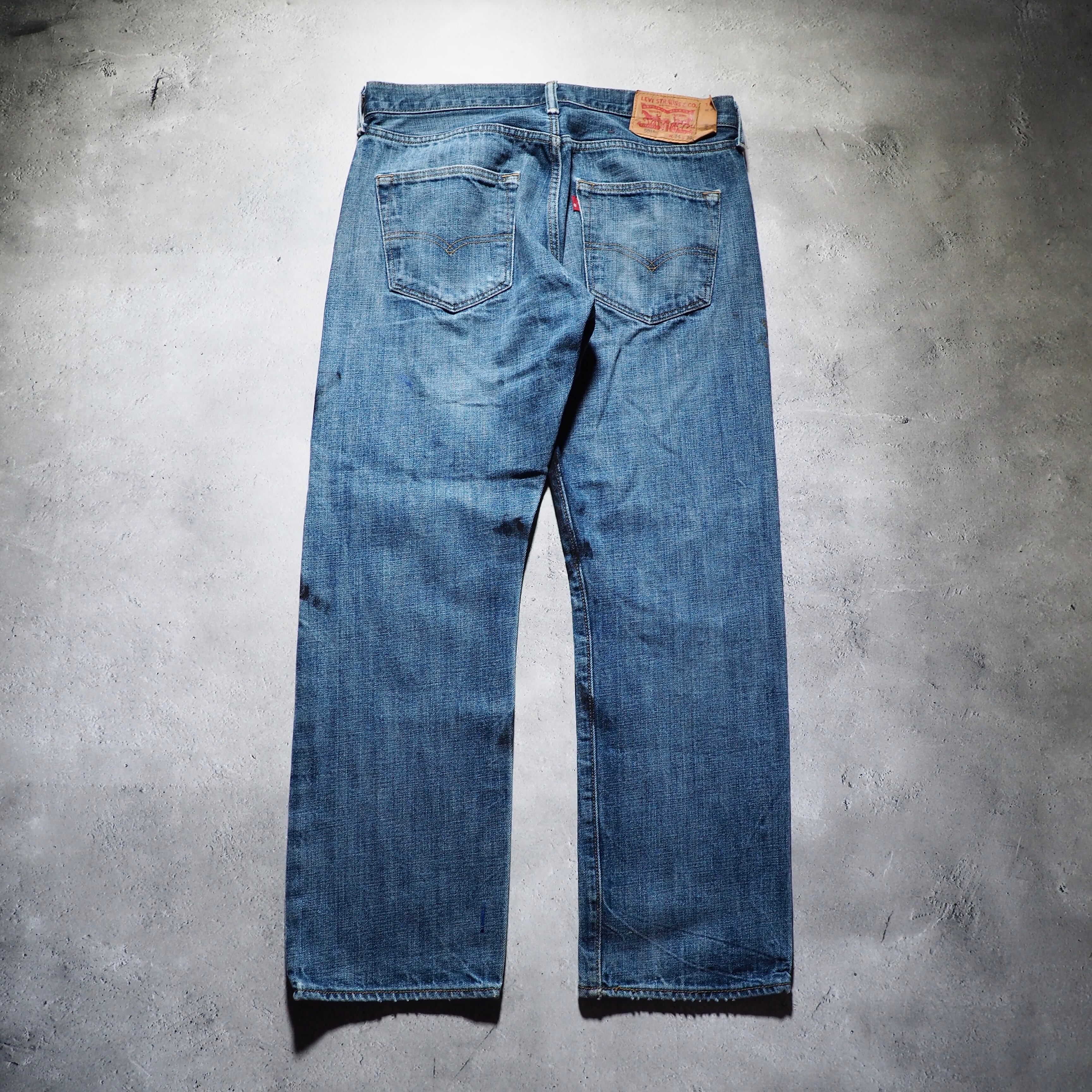 ” Levis 501 ” Spiderweb painted custom Indigo Denim pants