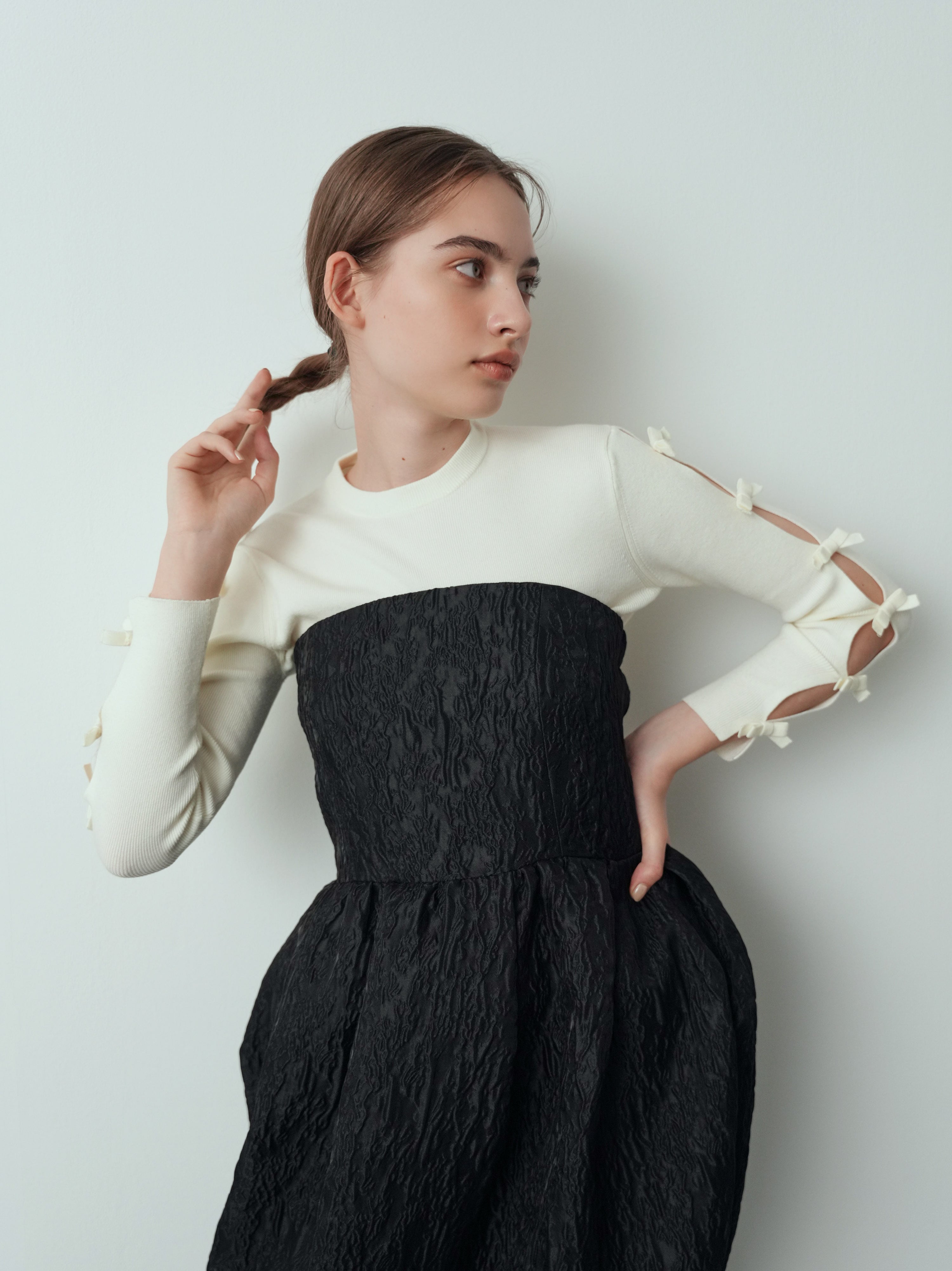 オープンリボンニット Arii ホワイト | Cygne 