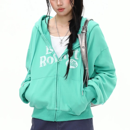 vintage logo color zip-up hoodie　ヴィンテージロゴカラージップパーカー　J2152