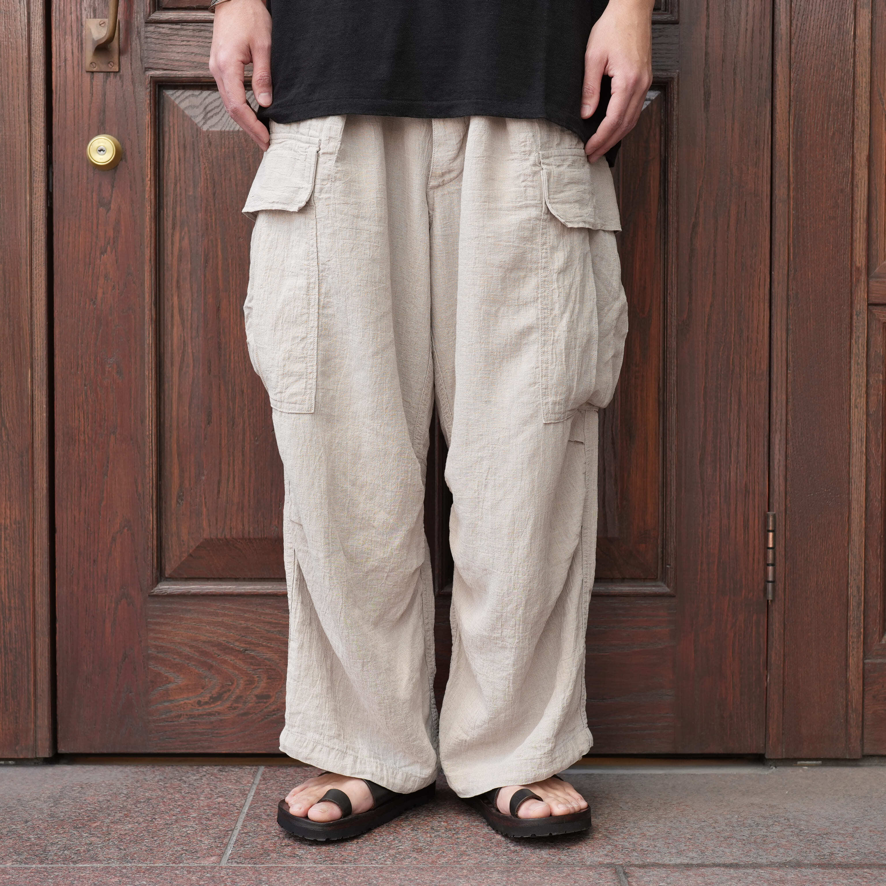 HERILL(へリル) 26SS "Linen Jungle fatigue pants" -Natural-